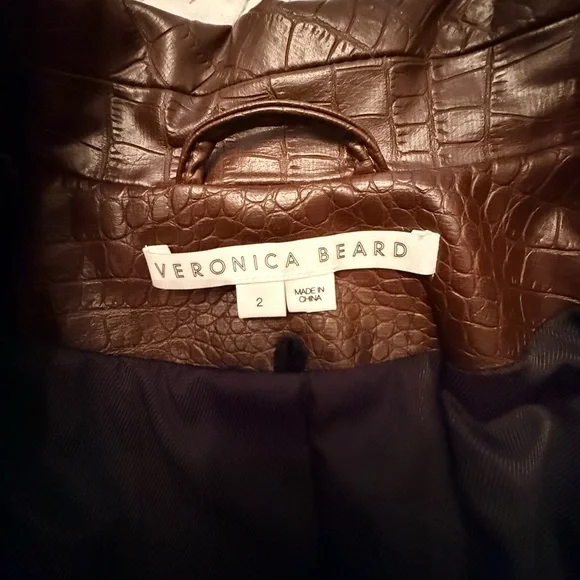 Veronica Beard Brown Croc-Embossed Blazer - Picture 3 of 4